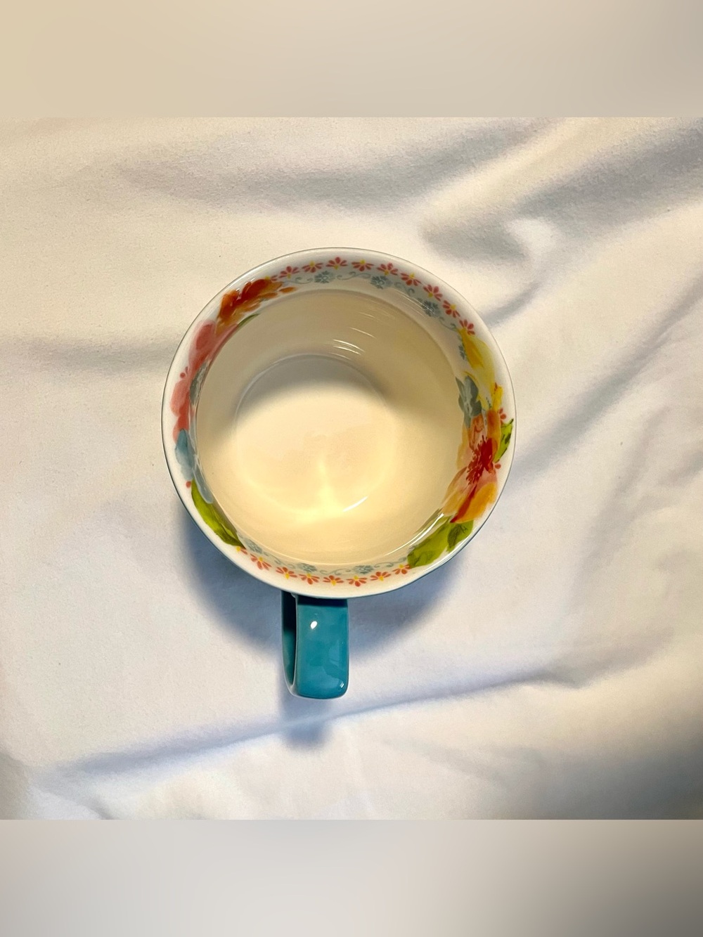 *Retired* Pioneer Woman Wildflower Whimsy Mug/Cup-16oz-Turquoise/Embossed/Floral - Picture 6 of 8